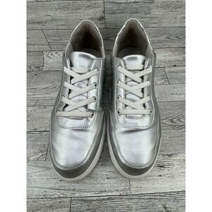 BZees‎ Times Square Silver Metallic Lace Up Fashion Shoes Women's Size 10M
